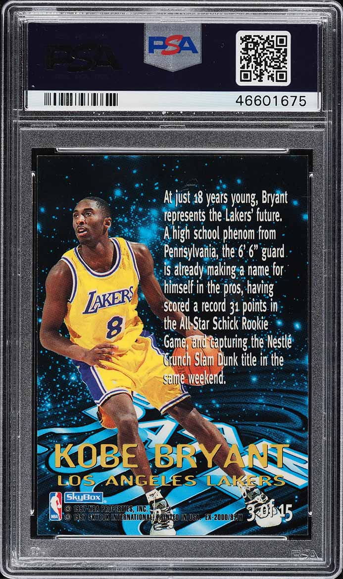 1996 Skybox E-X2000 Star Date 2000 Kobe Bryant ROOKIE #3 PSA 9 MINT