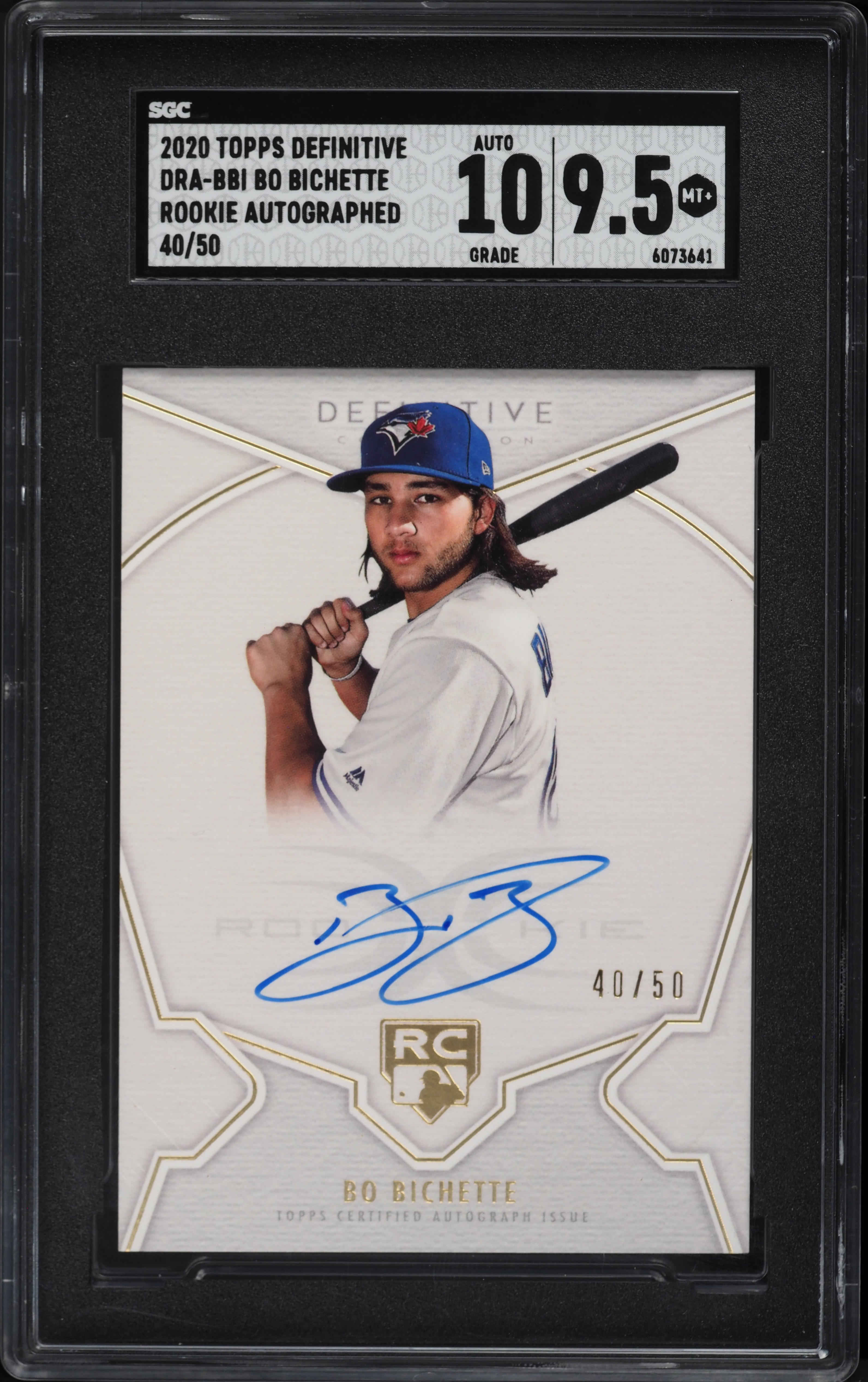 2020 Topps Definitive Collection Bo Bichette ROOKIE AUTO /50 SGC