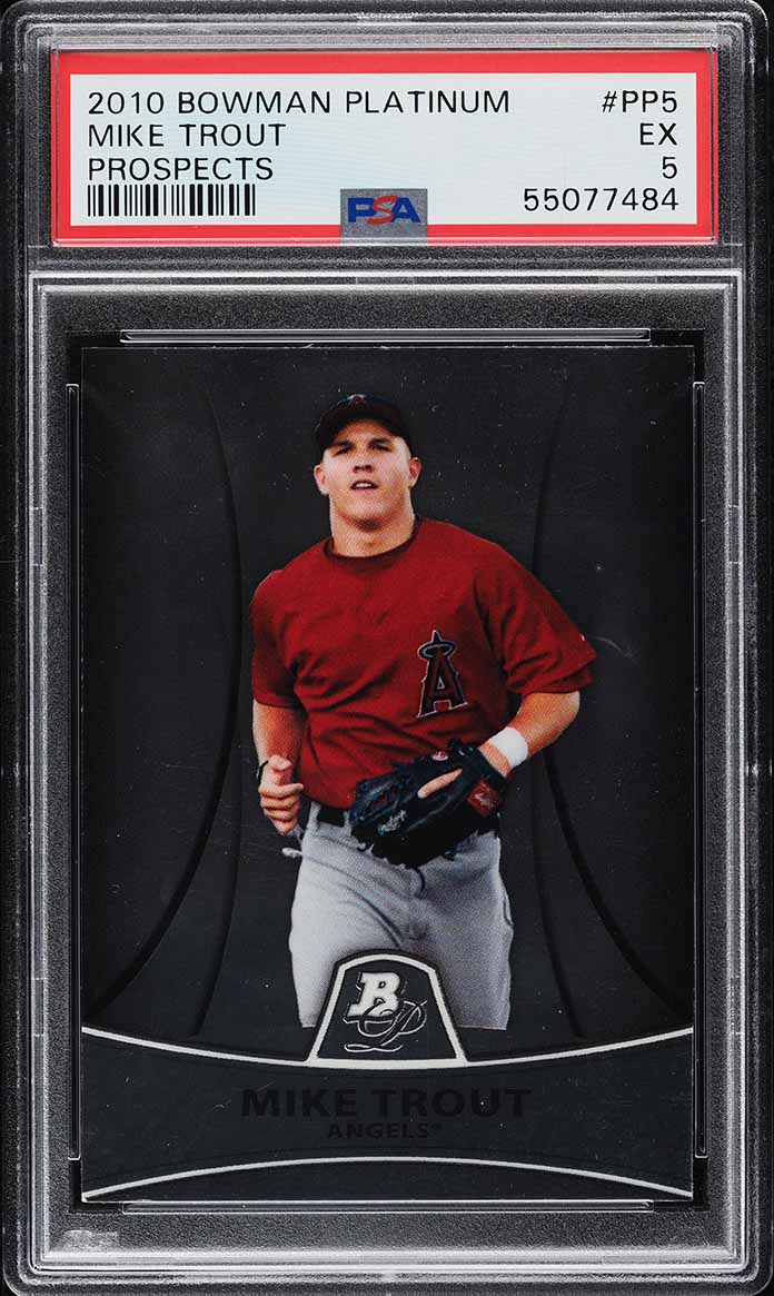 2010 Bowman Platinum Prospects Mike Trout ROOKIE #PP5 PSA 5 EX