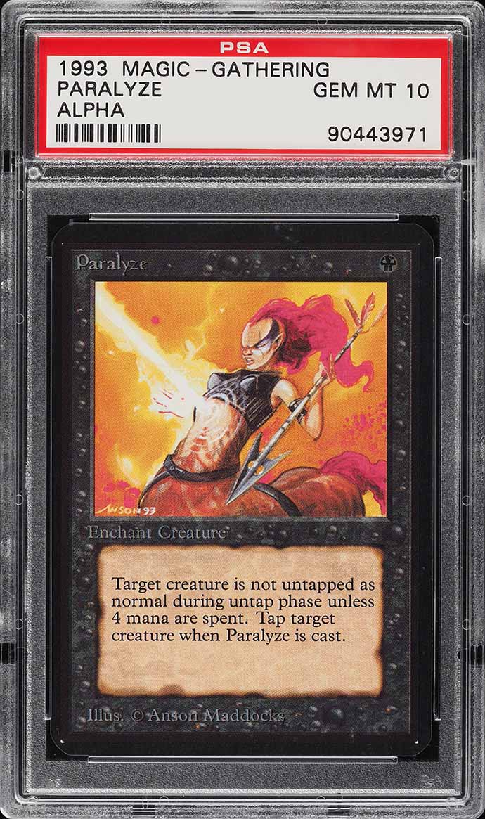 1993 Magic The Gathering MTG Alpha Paralyze PSA 10 GEM MINT on
