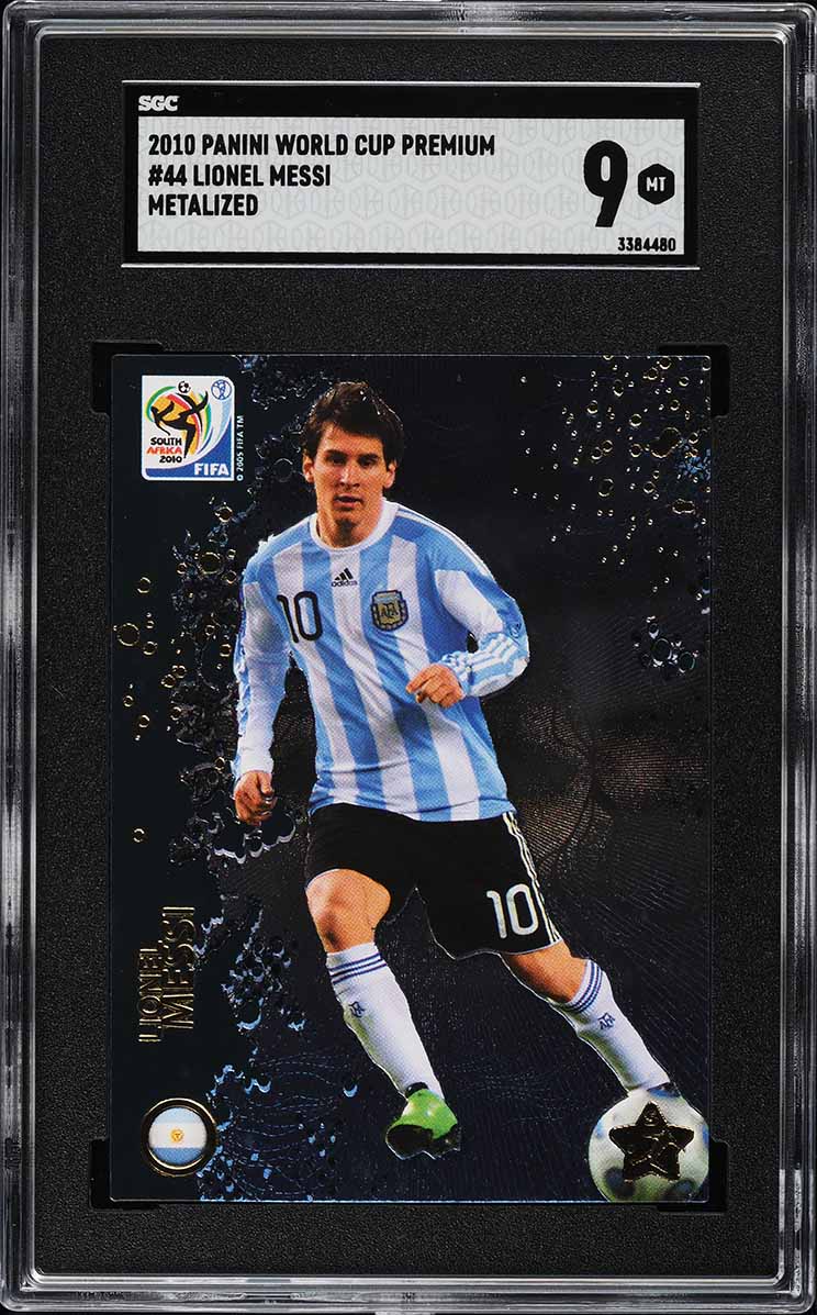 2010 Panini World Cup Premium Metalized Lionel Messi #44 SGC 9
