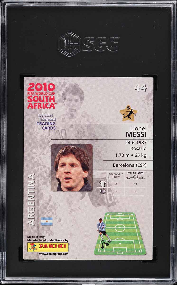 2010 Panini World Cup Premium Metalized Lionel Messi #44 SGC 9