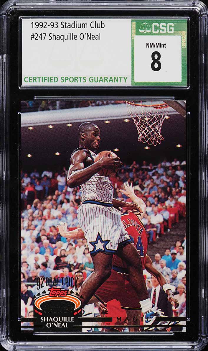 1992 Stadium Club Basketball Shaquille O'Neal ROOKIE #247 CSG 8 NM-MT