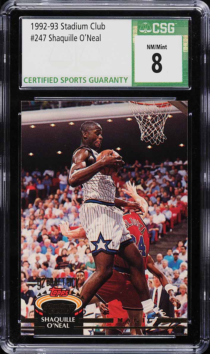 1992 Stadium Club Basketball Shaquille O'Neal ROOKIE #247 CSG 8 NM-MT