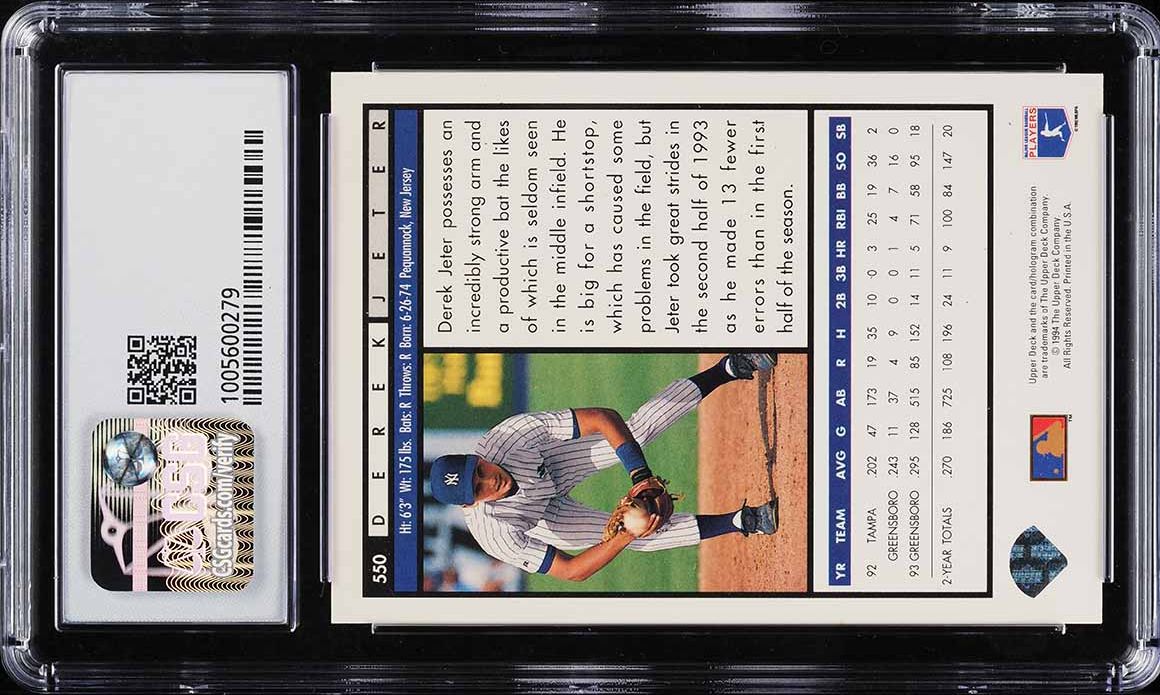 1994 Upper Deck Derek Jeter ROOKIE #550 CSG 7.5 NRMT+