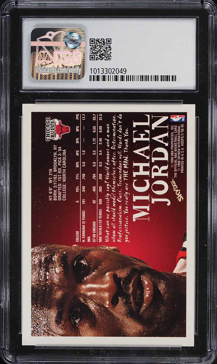 1998 Hoops Michael Jordan #23 CSG 9.5 GEM MINT