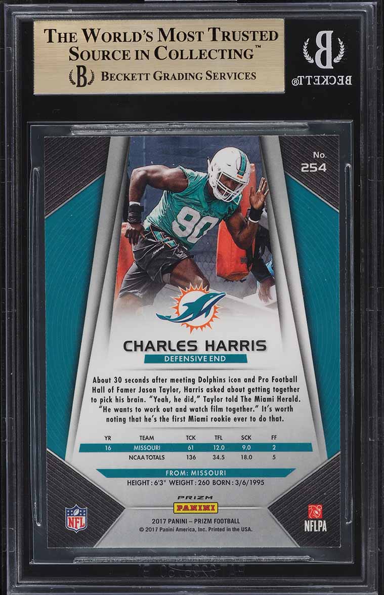 2017 Panini Prizm Silver Prizms Charles Harris ROOKIE #254 BGS 9.5 GEM MINT