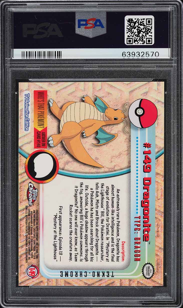 2000 Pokemon Topps Chrome Series 2 Tekno Dragonite #149 PSA 9 MINT on  Fanatics Collect