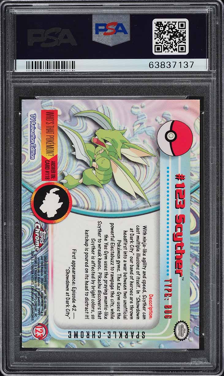 2000 Pokemon Topps Chrome Series 2 Sparkle Scyther #123 PSA 8 NM-MT on  Fanatics Collect