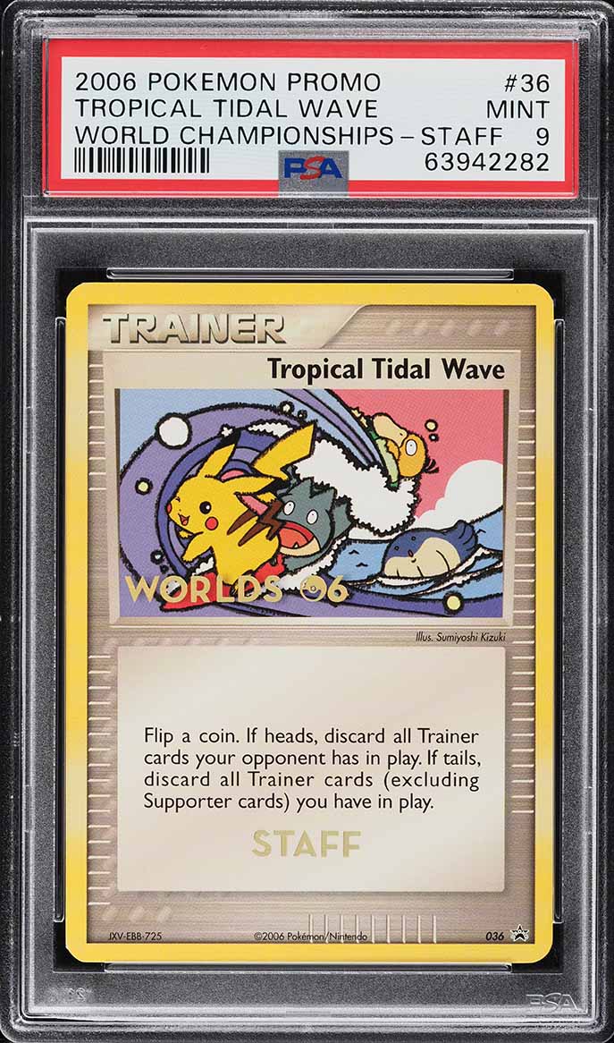 2006 Pokemon World Championships Promo Staff Tropical Tidal Wave #36 PSA 9