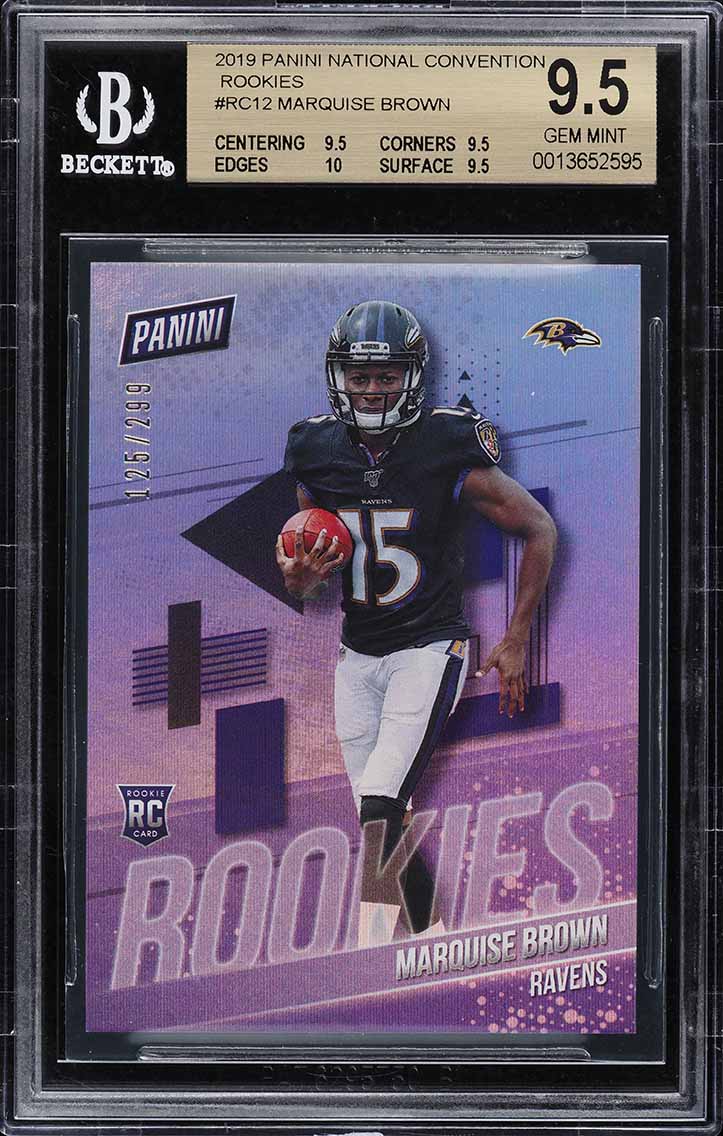 2019 Panini National Convention Marquise Brown ROOKIE /299 BGS 9.5 GEM MINT