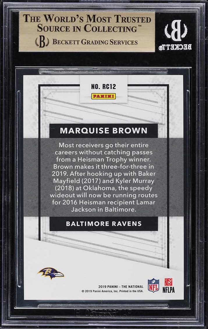 2019 Panini National Convention Marquise Brown ROOKIE /299 BGS 9.5 GEM MINT