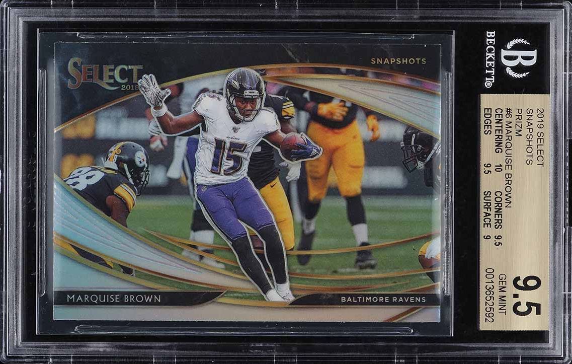 2019 Select Snapshots Silver Prizm Marquise Brown ROOKIE #6 BGS 9.5 GEM MINT