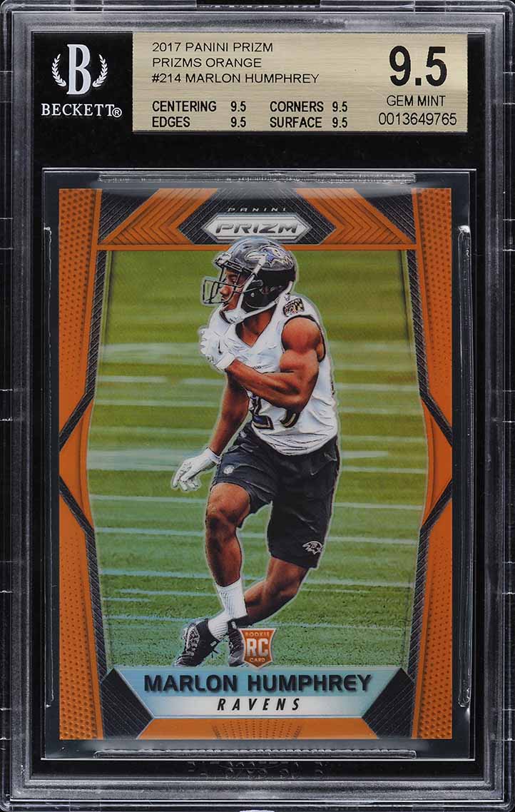 2017 Panini Prizm Orange Prizms Marlon Humphrey ROOKIE /275 #214 BGS 9.5