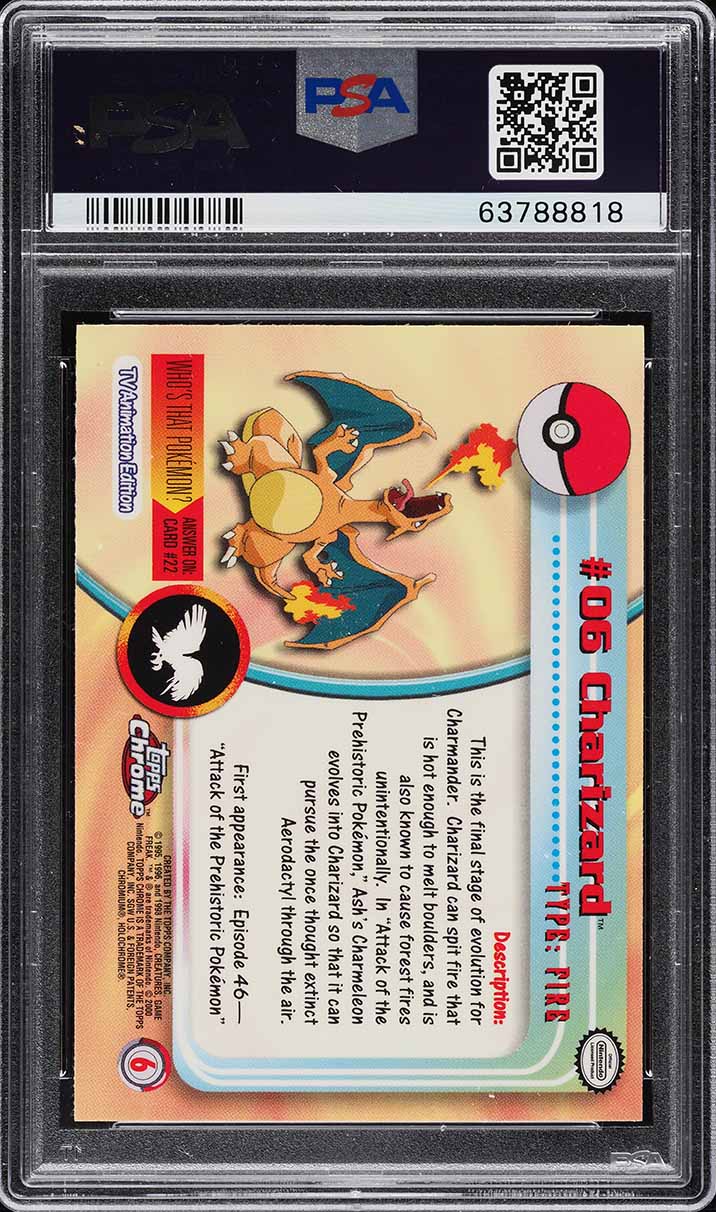 2000 Pokemon Topps Chrome Series 1 Charizard #6 PSA 9 MINT