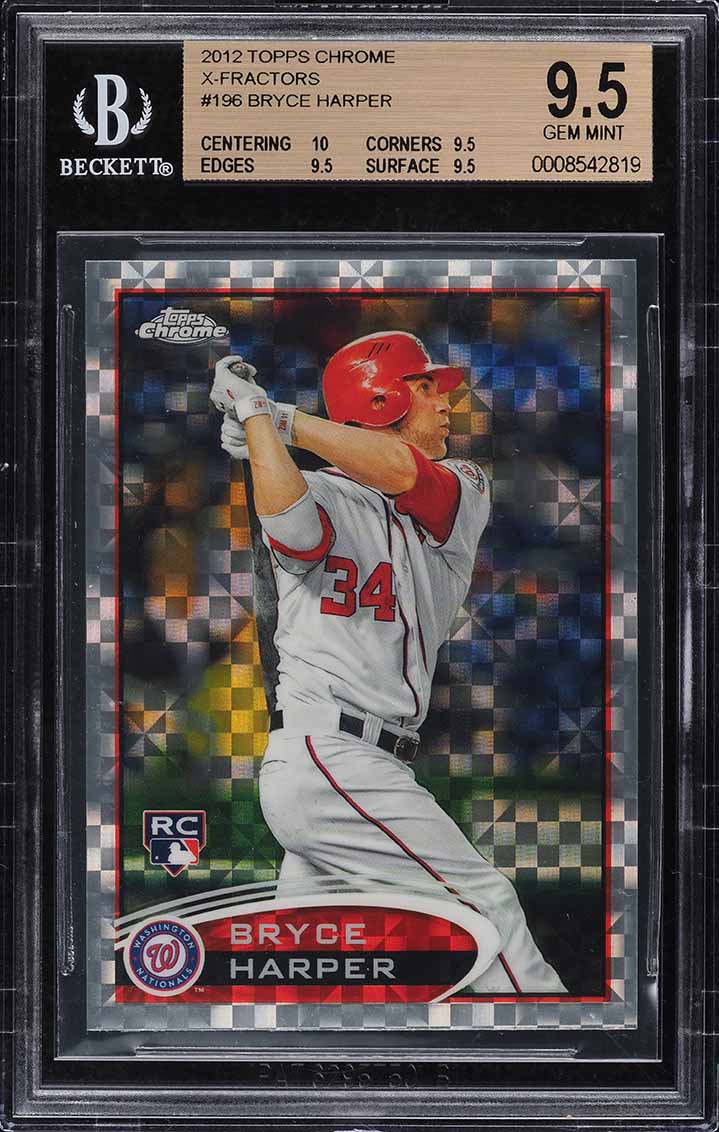 2012 Topps Chrome Xfractor Bryce Harper ROOKIE #196 BGS 9.5 GEM