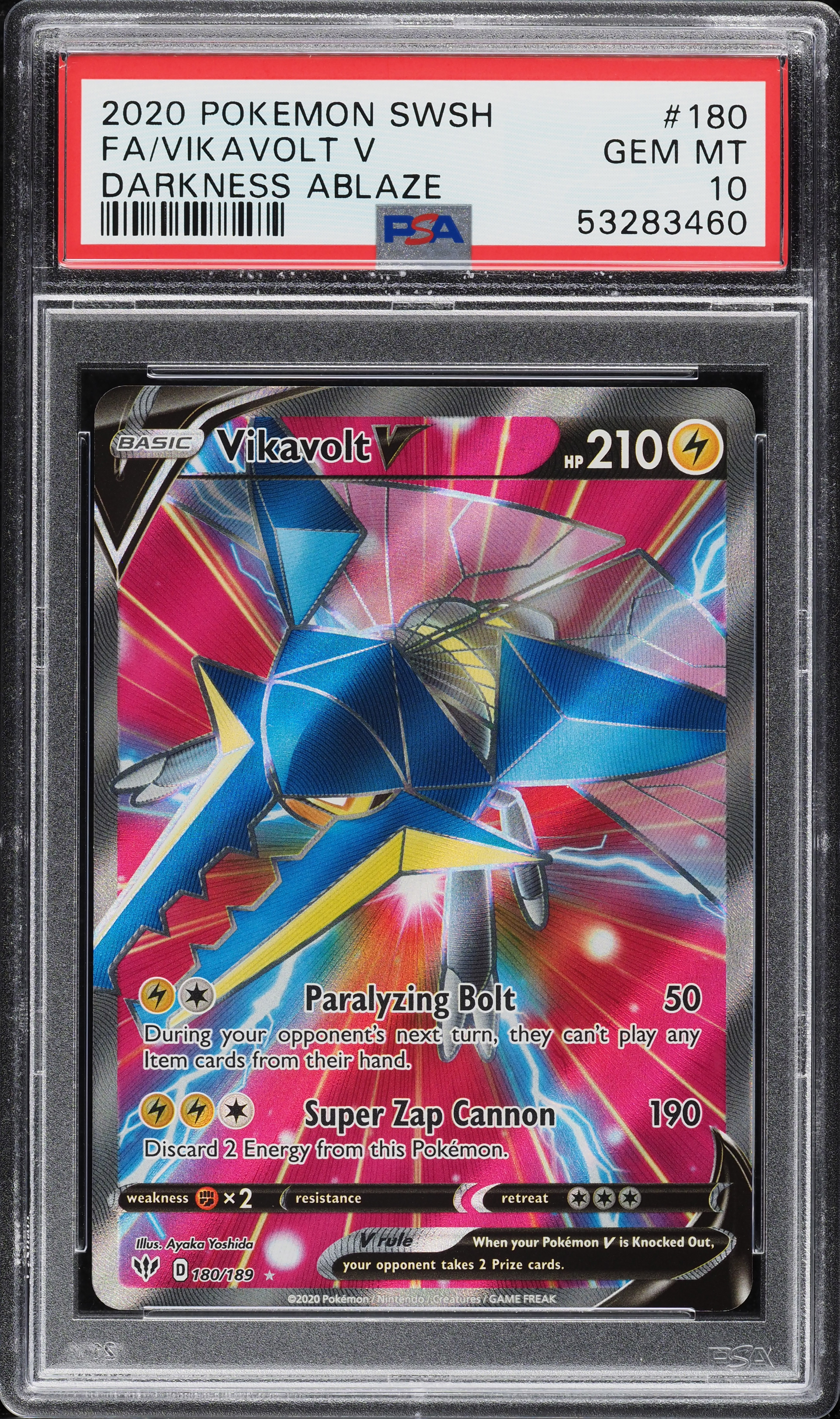 2020 Pokemon Sword & Shield Darkness Ablaze Full Art Vikavolt V