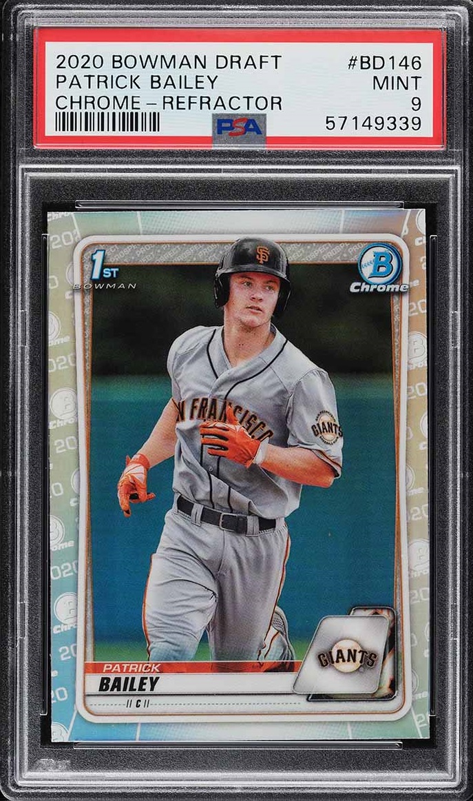 2020 Bowman Chrome Draft Refractor Patrick Bailey ROOKIE #BD146 PSA 9 MINT