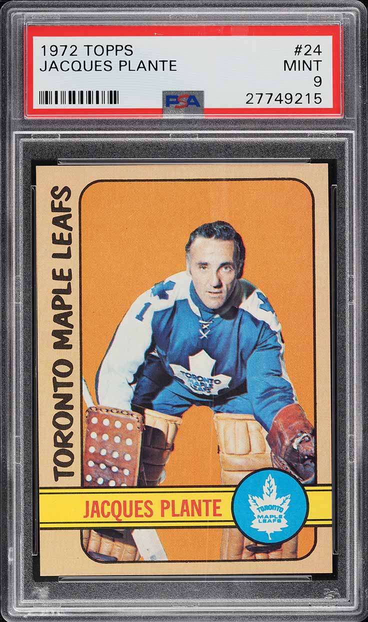 1972 Topps Hockey Jacques Plante #24 PSA 9 MINT