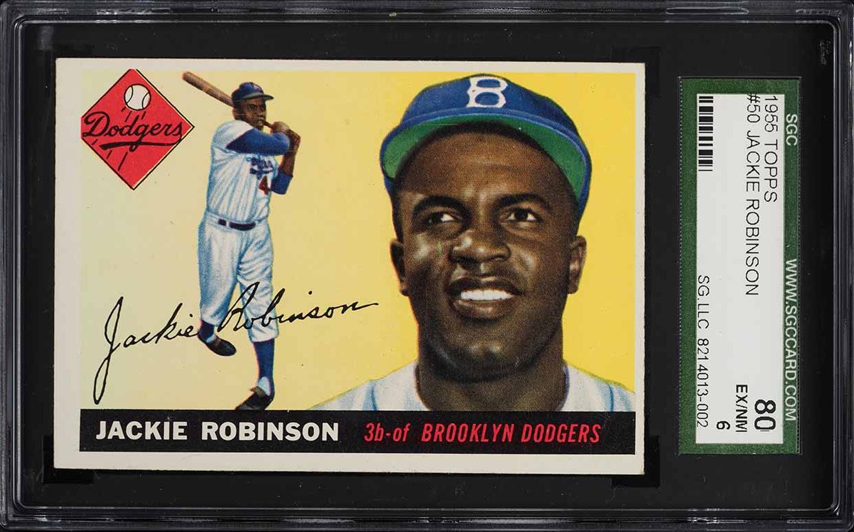 1955 Topps Jackie Robinson PARTIAL DIAMOND #50 SGC 6 EXMT
