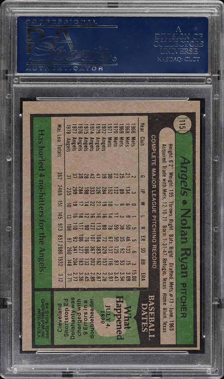 1979 Topps Nolan Ryan #115 PSA 8 NM-MT