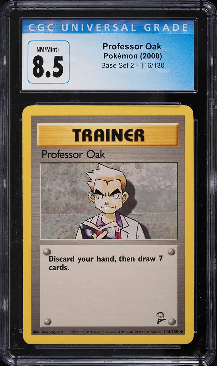 2000 Pokemon Base Set 2 Professor Oak #116 CGC 8.5 NM-MT+