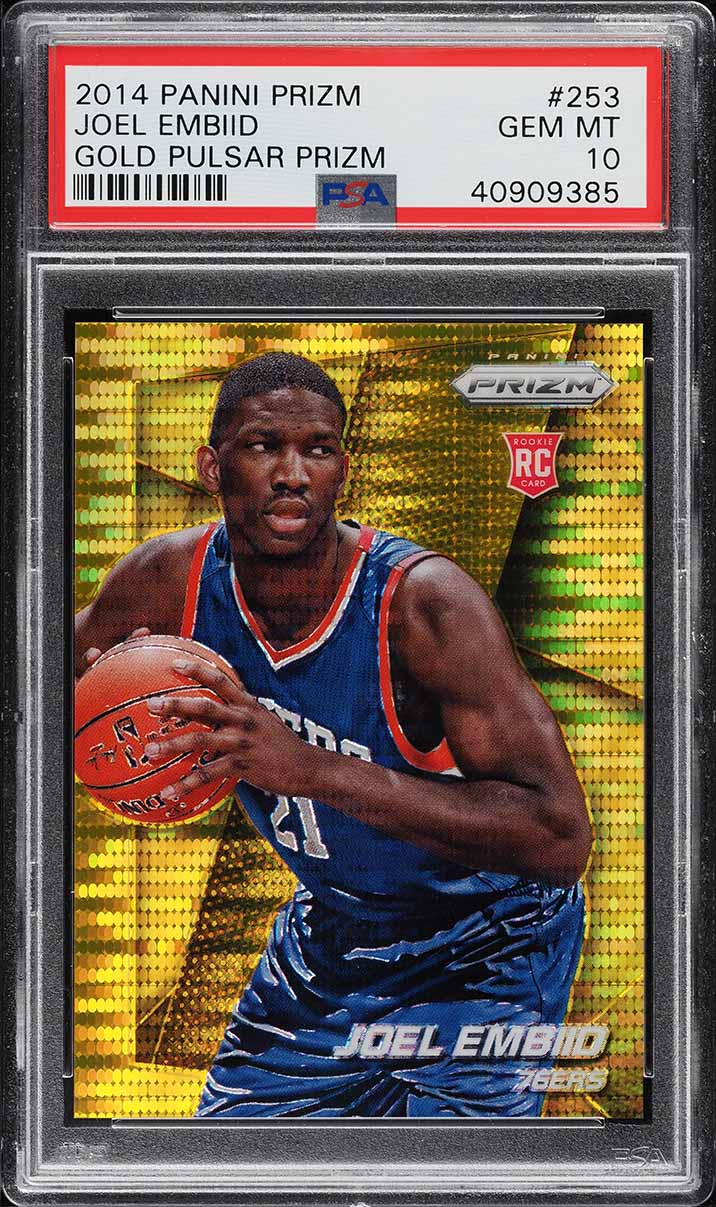 2014 Panini Prizm Gold Pulsar Prizms Joel Embiid ROOKIE 10/10 PSA 10 GEM MINT