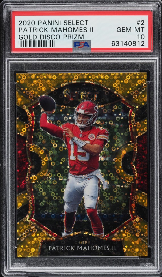 2020 Select Concourse Gold Disco Prizm Patrick Mahomes II /10 #2 PSA 10 GEM MINT