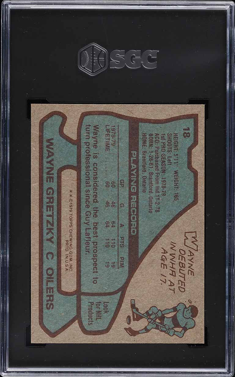 1979 Topps Hockey Wayne Gretzky ROOKIE #18 SGC 7.5 NRMT+
