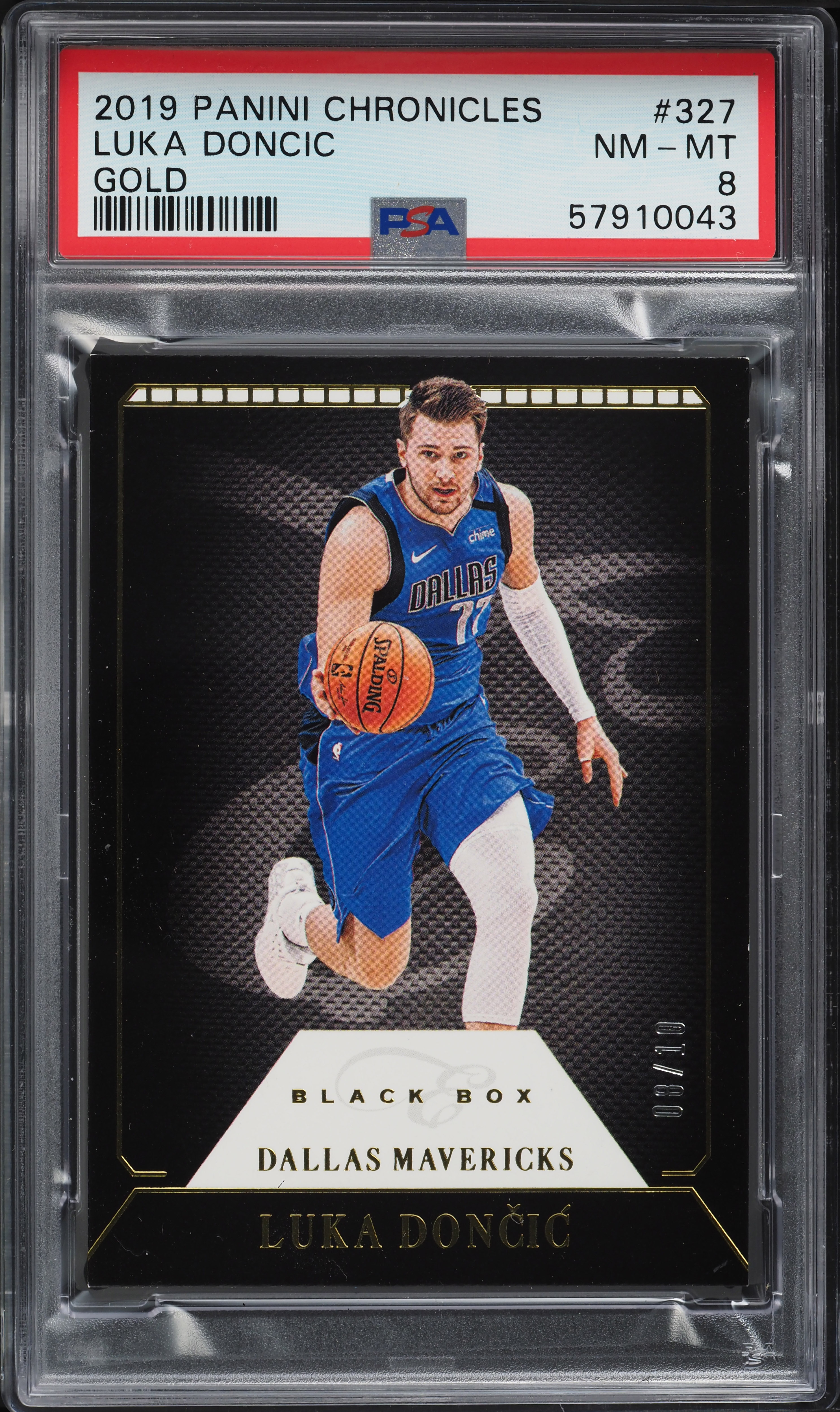2019 Panini Chronicles Gold Luka Doncic /10 #327 PSA 8 NM-MT on