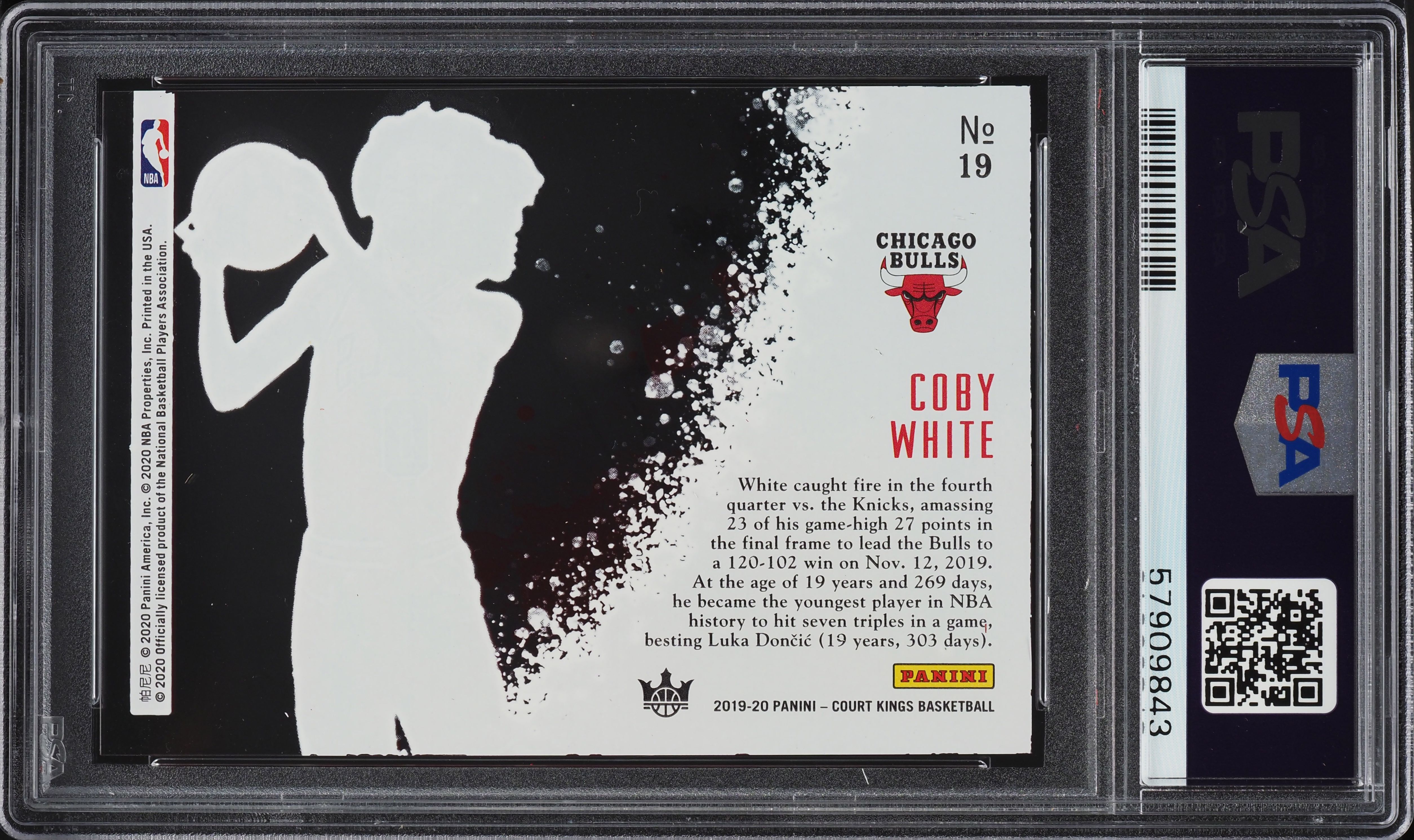 2019 Panini Court Kings Acetate Rookies Coby White ROOKIE #19 PSA