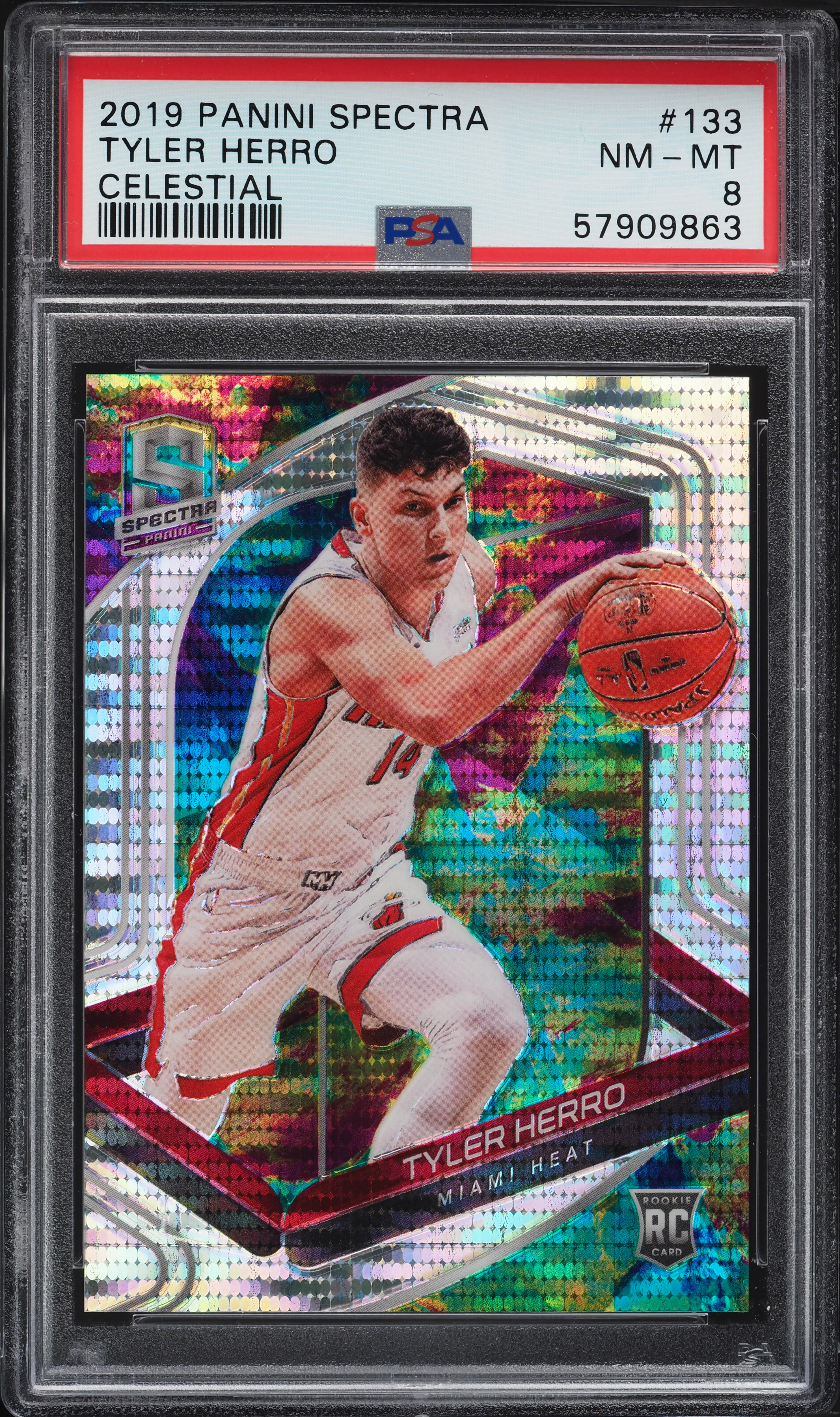 2019 Panini Spectra Celestial Tyler Herro ROOKIE /99 #133 PSA 8 NM