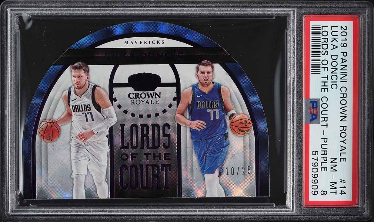 2019 Panini Crown Royale Lords Of The Court Purple Luka Doncic /25 PSA 8 NM-MT