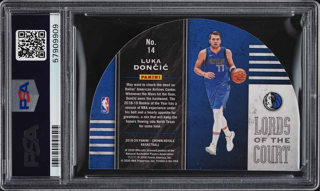 2019 Panini Crown Royale Lords Of The Court Purple Luka Doncic /25 PSA 8 NM-MT