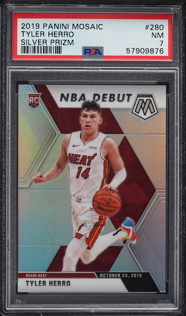 2019 Panini Mosaic Silver Prizm Tyler Herro ROOKIE #280 PSA 7 NRMT