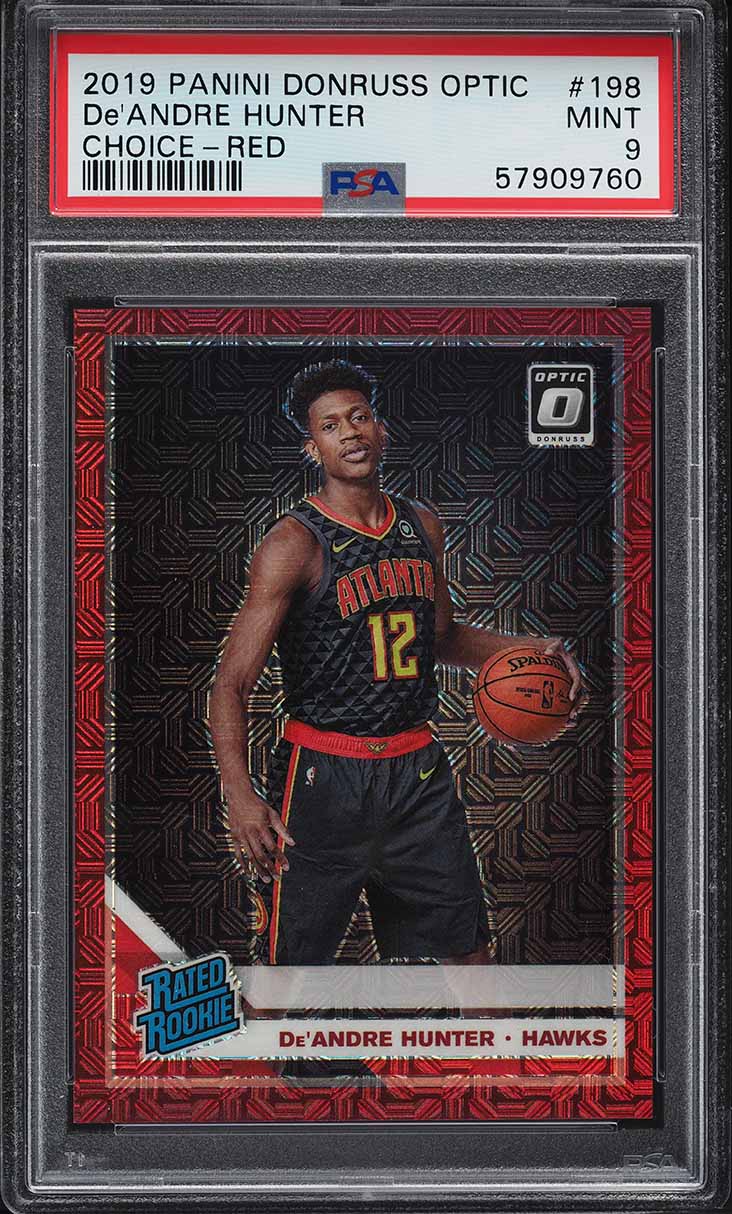 2019 Donruss Optic Choice Red De'Andre Hunter ROOKIE /88 #198 PSA 9 MINT