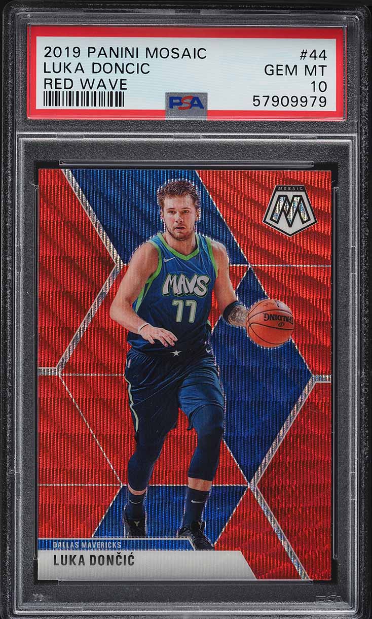 2019 Panini Mosaic Red Wave Luka Doncic #44 PSA 10 GEM MINT on