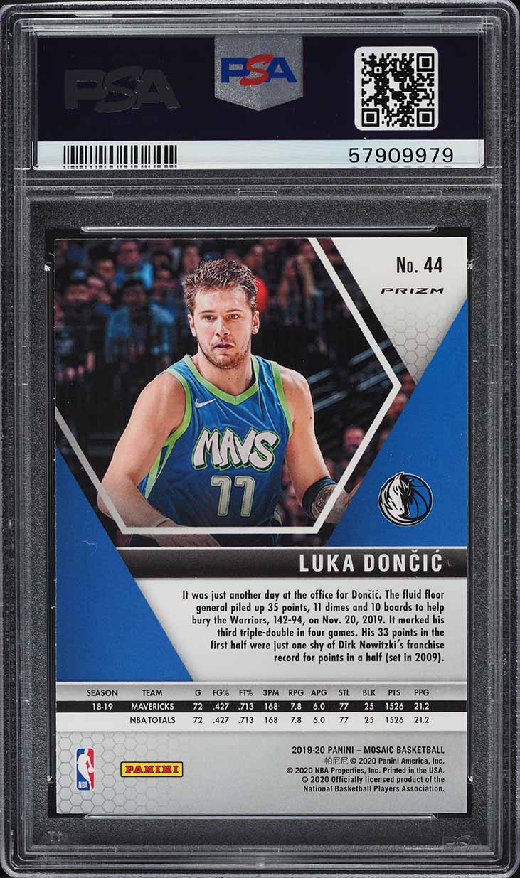 2019 Panini Mosaic Red Wave Luka Doncic #44 PSA 10 GEM MINT