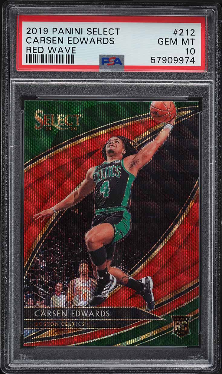 2019 Select Courtside Red Wave Carsen Edwards ROOKIE #212 PSA 10 GEM MINT