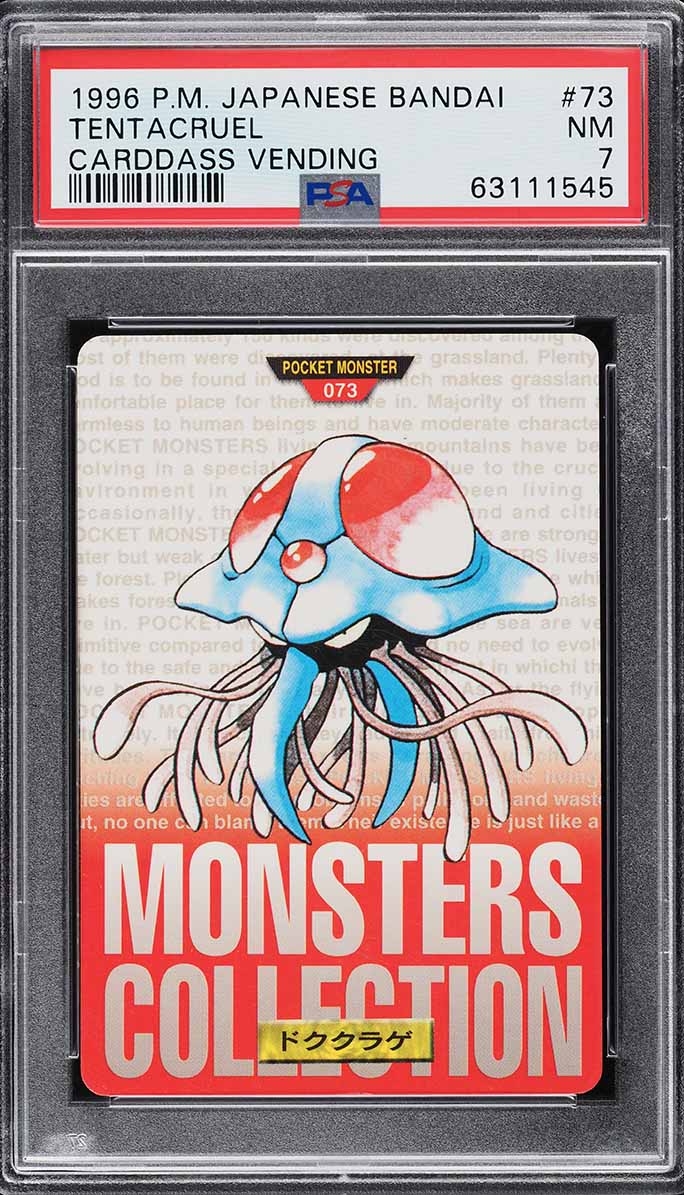 1996 Pokemon Japanese Bandai Carddass Vending Tentacruel #73 PSA 7 NRMT