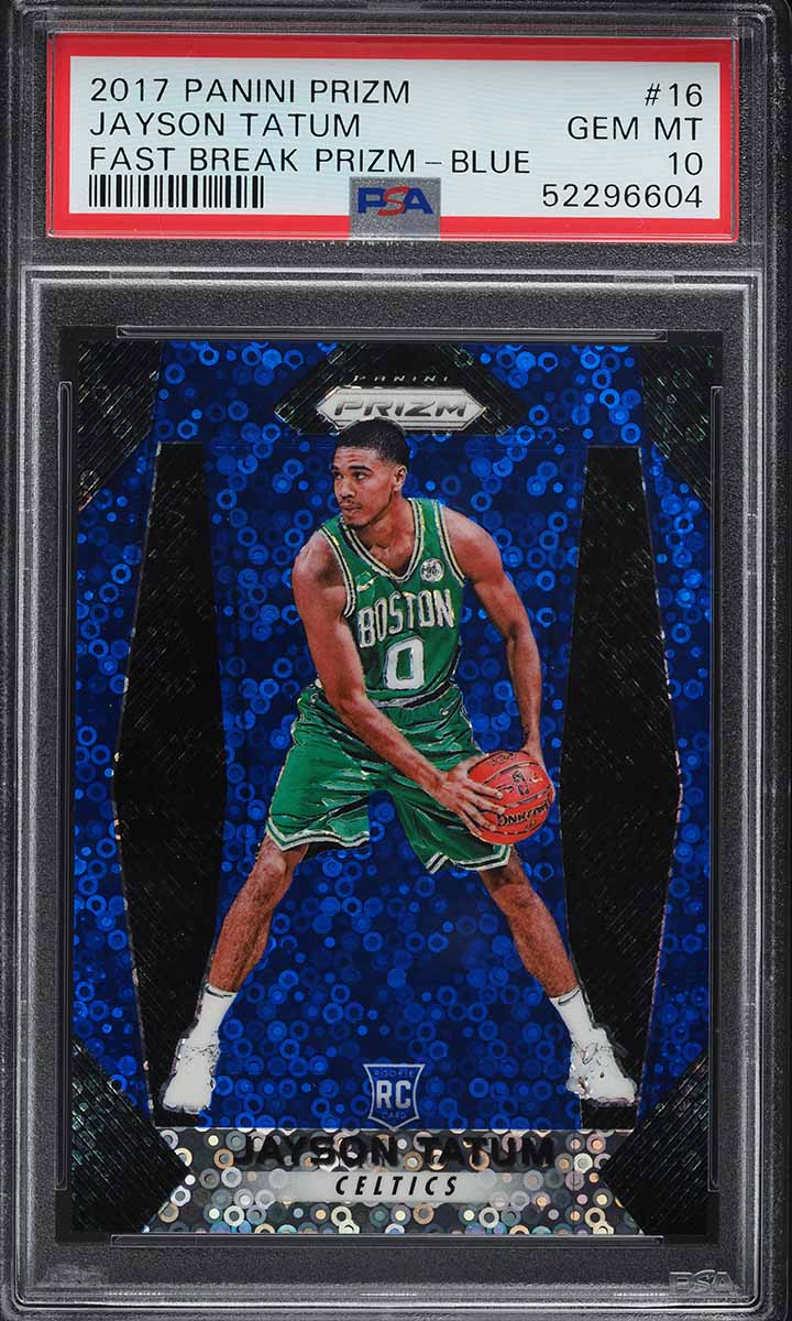 2017 Panini Prizm Fast Break Blue Jayson Tatum ROOKIE /175 #16 PSA 10 GEM MINT