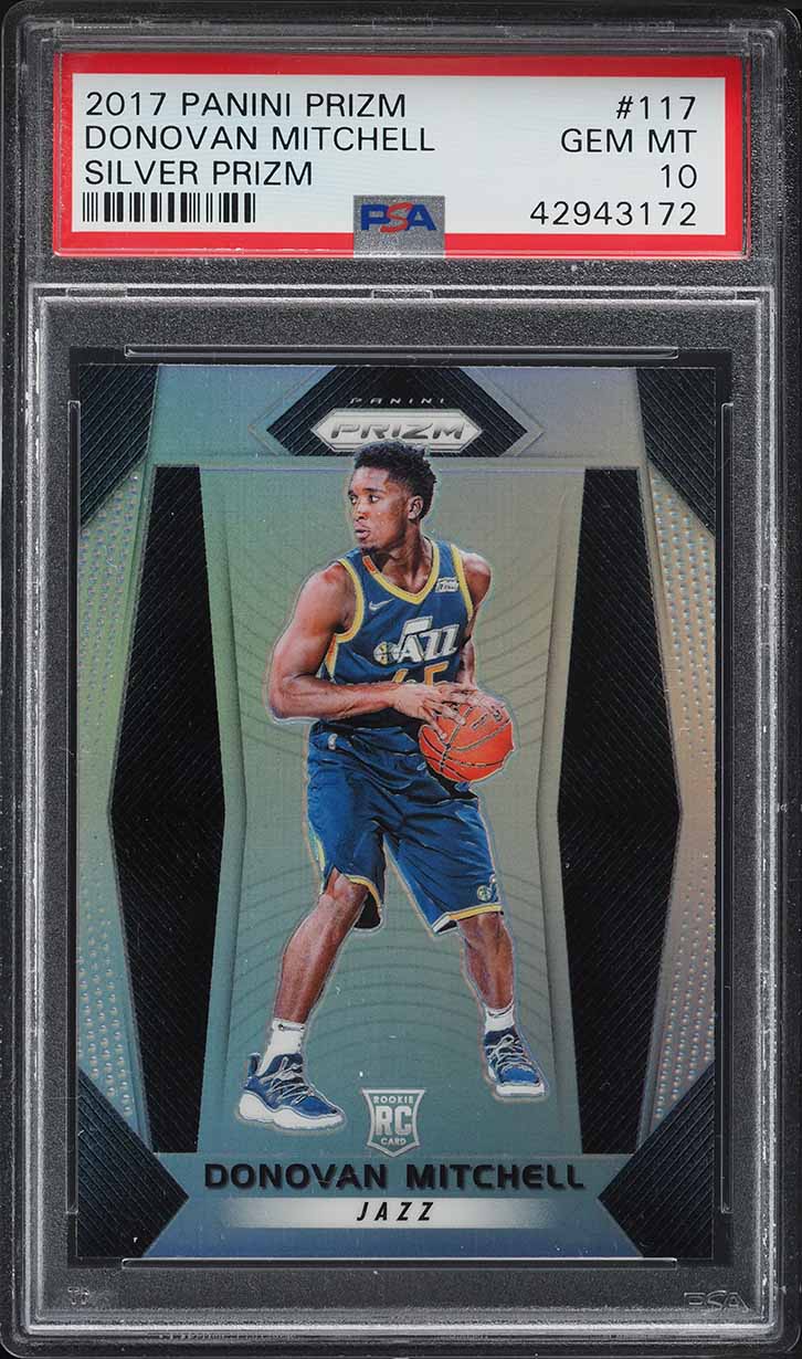 2017 Panini Prizm Silver Prizms Donovan Mitchell ROOKIE #117 PSA 10 GEM MINT