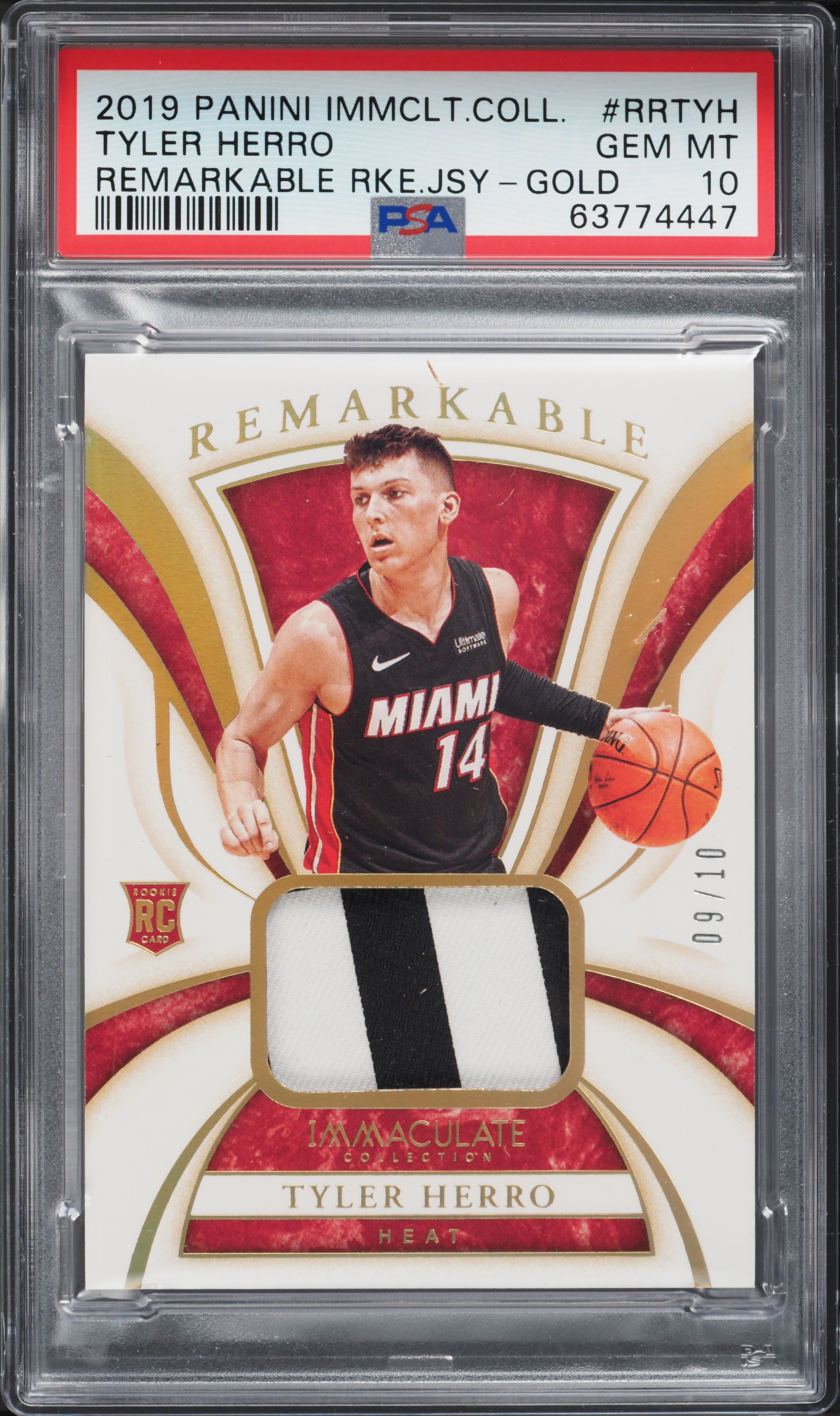 Tyler Herro DONRUSS GOLD PSA10 タイラー・ 2019 Immaculate Collection Gold Tyler Herro ROOKIE PATCH /10 PSA