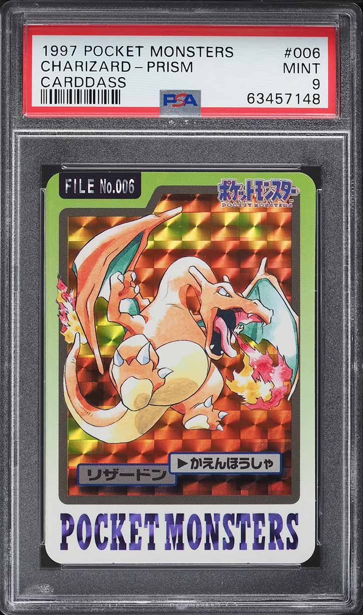 1997 Pokemon Japanese Pocket Monsters Carddass Prism Charizard PSA