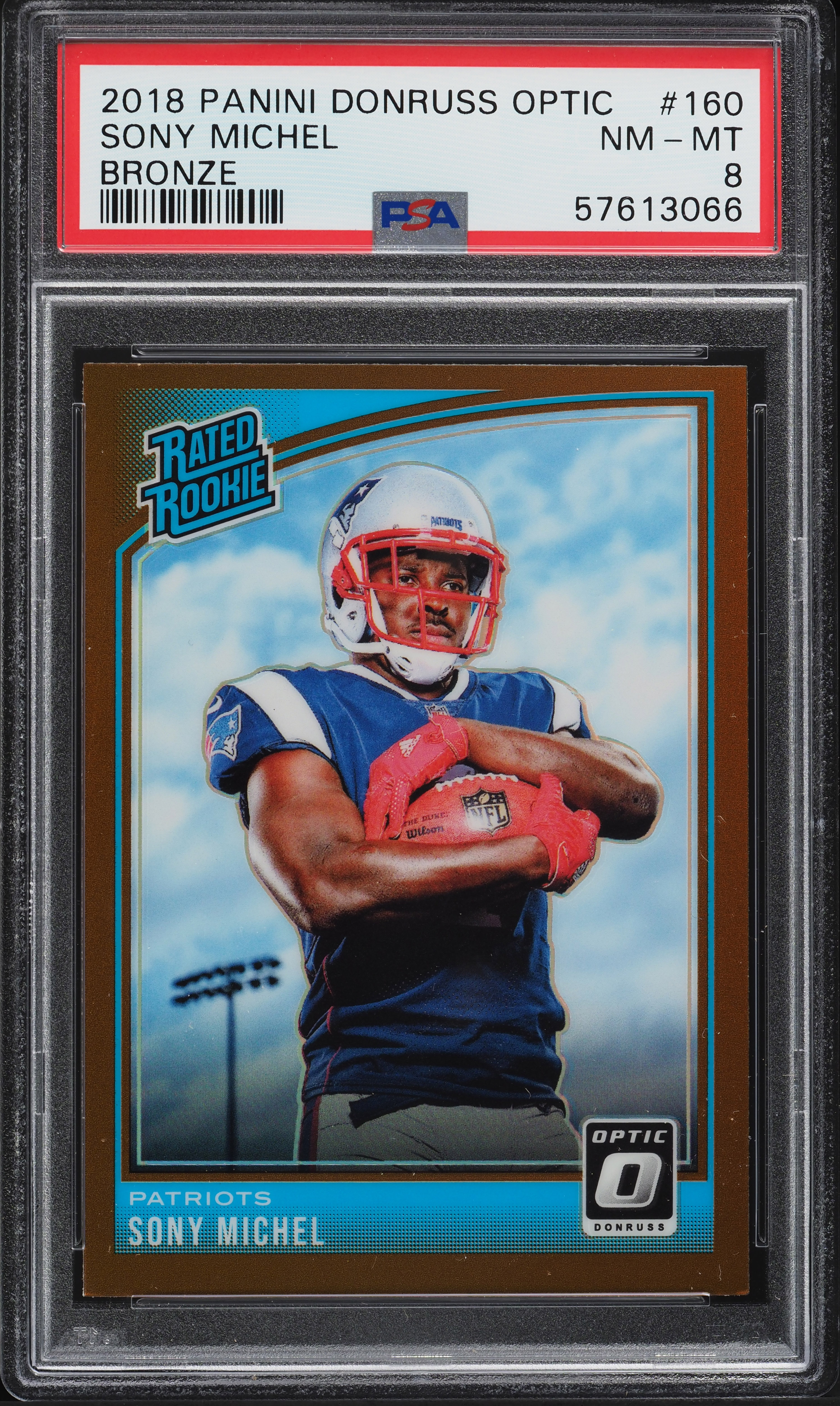 2018 Donruss Optic Football Bronze Sony Michel #160 BGS 9