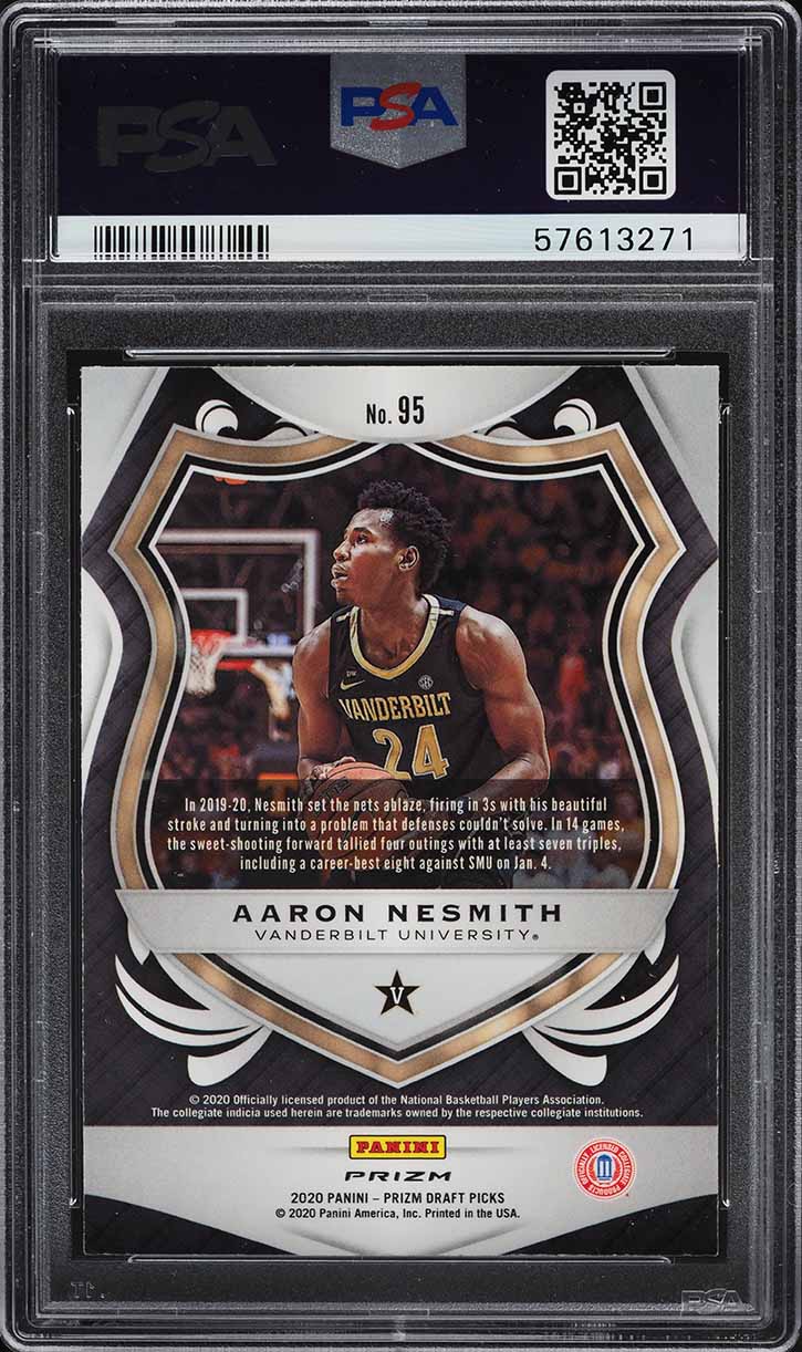 2020 Panini Prizm Draft Picks Fast Break Aaron Nesmith ROOKIE #95 PSA 9 MINT