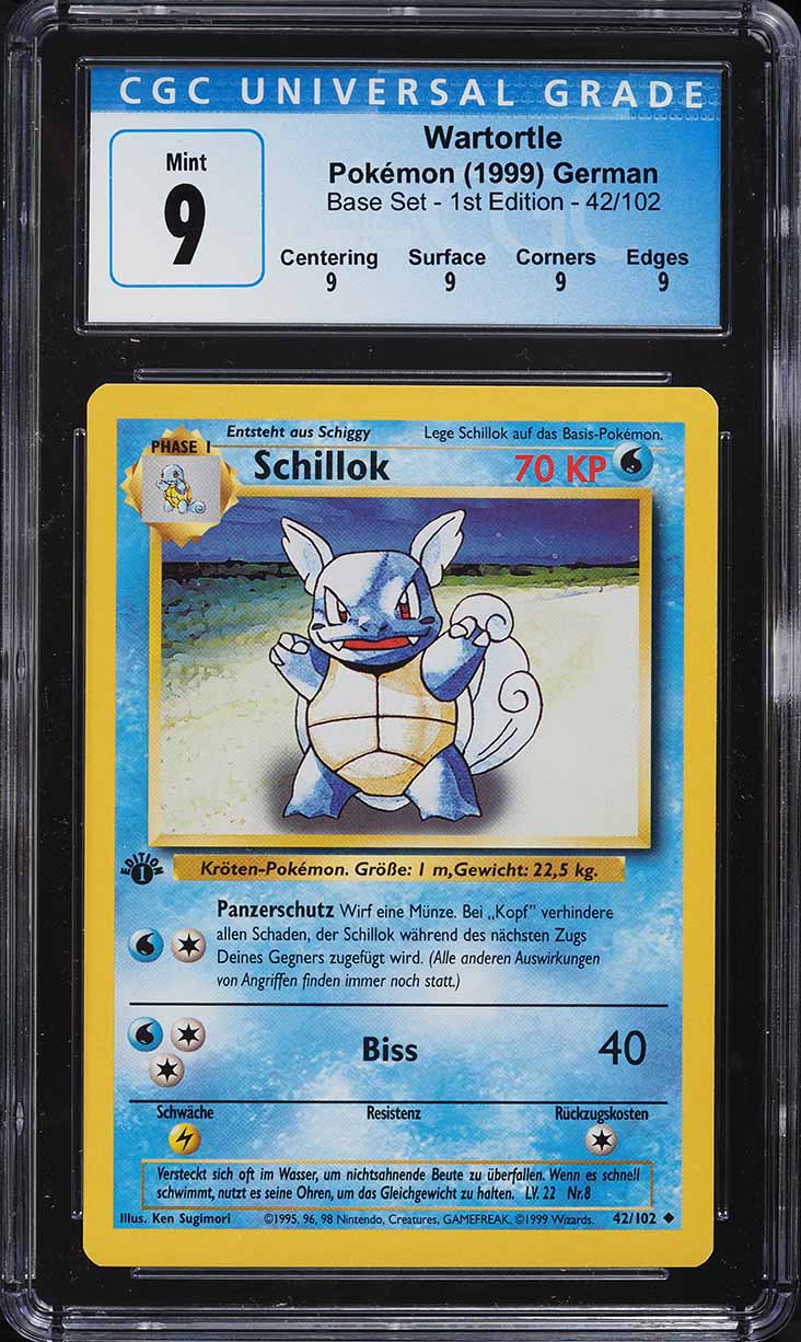 1999 Pokemon Base Set Shadowless 1st Edition Wartortle #42 CGC 8.5 NM-MT+  on Fanatics Collect