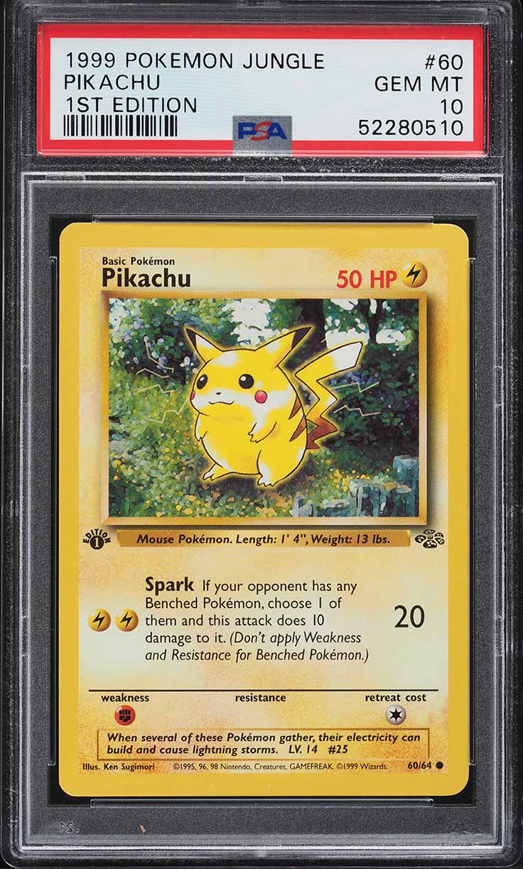 ポケモン 60 1999 Pokemon Jungle 1st Edition Pikachu #60 PSA 10 GEM MINT on