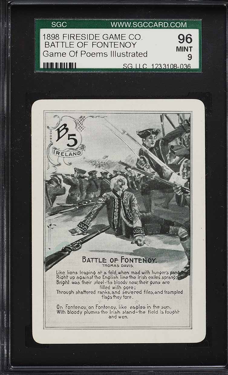 1898 Fireside Game Co. Battle Of Fontenoy SGC 9 MINT