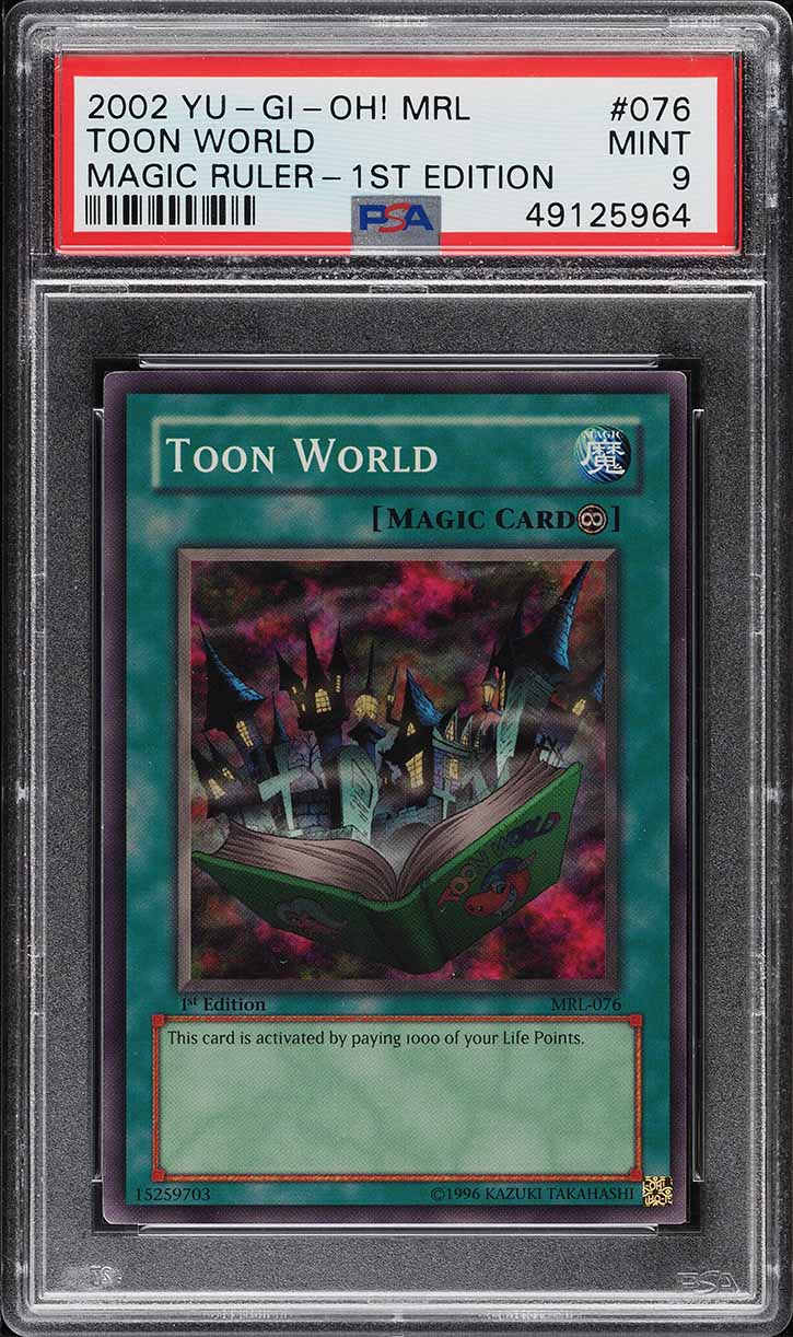 2002 Yu-Gi-Oh! Magic Ruler 1st Edition Toon World #MRL-076 PSA 9 MINT